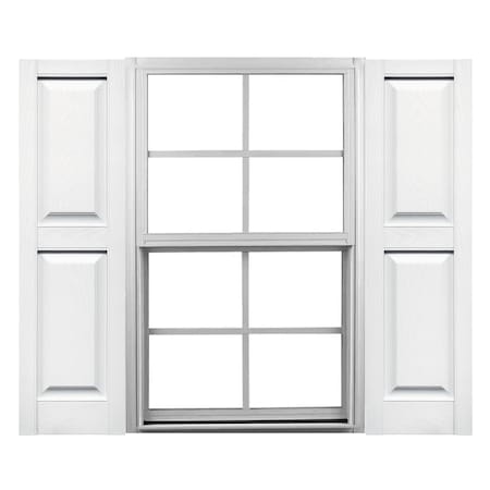 Ekena Millwork Mid-America Vinyl, Standard Size Williamsburg Double Panel Shutters, 21463001, PR 00021463001